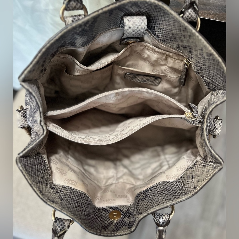 Michael Kors Python Snakeskin Hamilton Tote - image 8